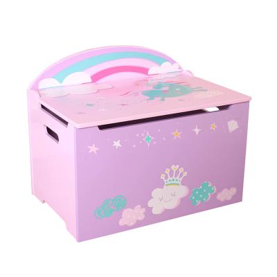 China Viable Popular Design Unicorn Wooden MDF Toy Box with Eco-friendly Lacquer Set Child Toy Storage Easy Organizer for Wholesale for sale