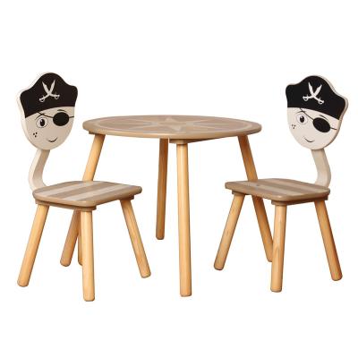 China Modern high quality pirate design wooden study table for kids easy assembly indoor wooden kids study table and chair set for wholesale for sale