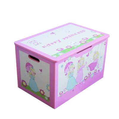 China Lovely PANEL Princess Toy Storage Box For Girls Easy Assembly Wooden Storage Furniture 2021 Small Popular Kids Furniture for sale