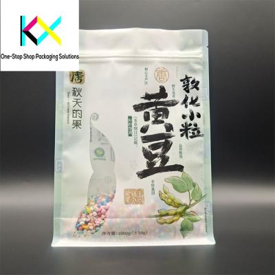 China Digital Printing Custom Food Packaging Bags With Zipper Flat Bottom Pouches For Bean for sale