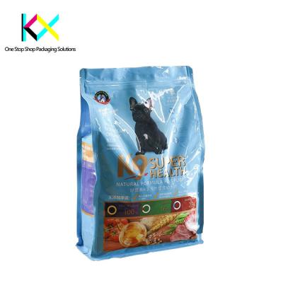 China Flat Bottom Mylar Bags For Food , Resealable Custom Pet Food Packaging Bags for sale