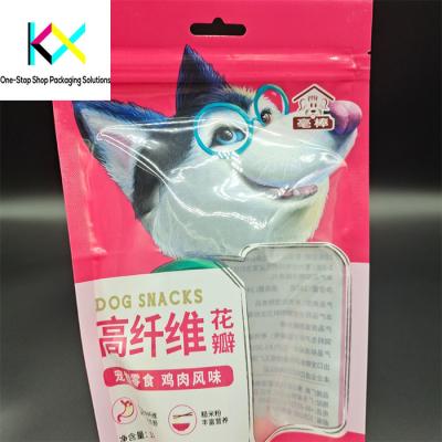 China Customizable Pouch Size Stand Up Pet Food Bags with Clear Window and Protein Powder for sale