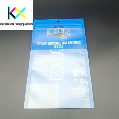 China Customization Medical Mask Products Packaging Pouches Up To 11 Colors BOPP/PE Materials for sale