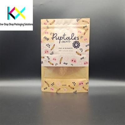 China Digital Printing Resealable Kraft Paper Bags Kraft Paper Food Bags with Clear Window for sale