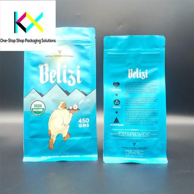 China Rotogravure Printed Coffee Packaging Pouches Valve Sealed Coffee Bags 140-150um for sale