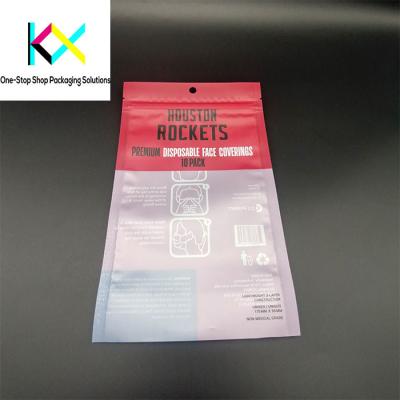 China Facial Mask Medical Products Packaging Flat Zipper Medical Device Pouches With Clear Window OEM for sale