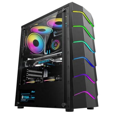 China Custom Desktop Computer Case Tower MATX/ITX Motherboard Gaming CPU Cabinet PC Case Gold A for sale