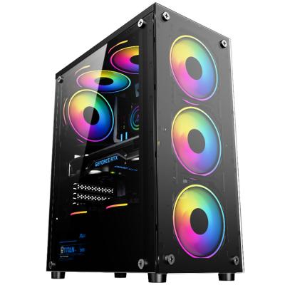 China Most Popular High Quality Computer CPU Case ATX RGB ITX Gaming Computer Desktop PC Gaming Cabinet Case and Towers for sale