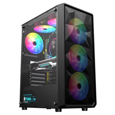 China &Towers Wholesale Cool Desktop Micro ATX /ATX Tempered Glass PC Gaming Computer Case Desktop Case for Office for sale