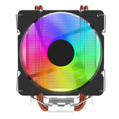 China Three-in-One Plastic Bracket 2 No Heatpipes Air Cooler / Rainbow LED Fan Integrated Water Cooling Efficient Liquid Radiator PWM ARGB AIO Cooler for sale