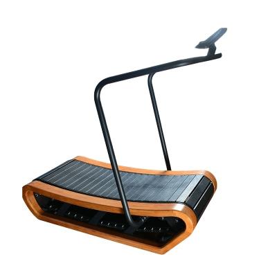 China Best Fitness Treadmill 1690*485mm Wooden Curved Treadmill Indoor Gym Manual Treadmill for sale