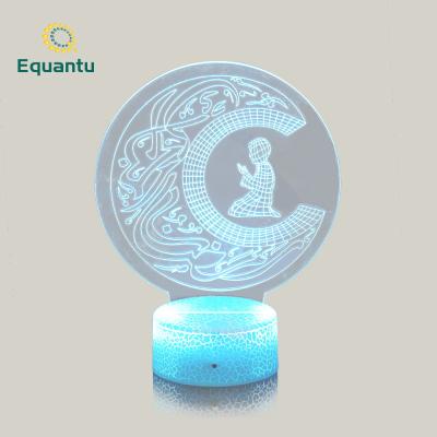 China Modern LED Night Light Indoor Dropshipping Colorful Remote Control Islamic Acrylic Lamp for Decoration for sale