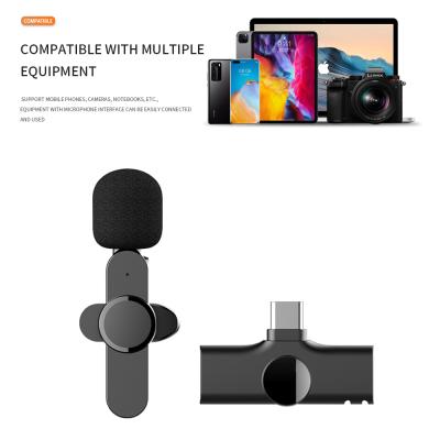 China Audio IPhone Android Facebook Youtube Live Broadcast Gaming Mini Mic For Video Recording Mini Wireless Lavalier Portable Microphone for sale