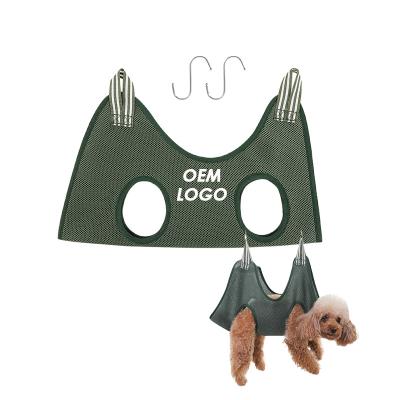 China Stocked Custom Professional Dog Bridle For Grooming Cat Dog Hammock Restraint Bag Pet Grooming Hammock Harness for sale