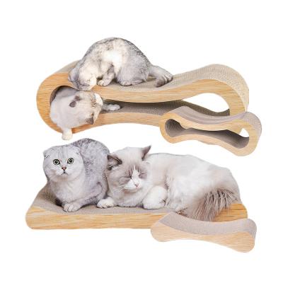 China Reversible Living Room Stocked Cat Scratcher Cat Scratch Pad Cat Scratching Durable Durable Cardboard Scratcher for sale