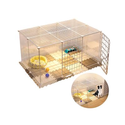 China Viable Collapsible Metal Wire Dog Crate Pet Cage For Cats Dogs Small Animals 36 Inch Folding Metal Pet Cage for sale