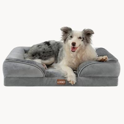 China Large Waterproof Pet Bed Soft Non-slip Sofa With Cover Removable Washable Pet Sofa Bed Cat Dog Bed for sale