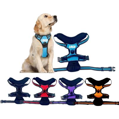 China Reflective Reflective NO-Pull Pet Harness with 2 Leash Clips Adjustable Soft Padded Dog Vest NO-Pull Dog Harness for sale