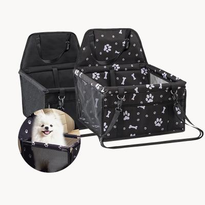 China Stored Portable Pet Booster Car Seat with Removable PVC Safety Leash and Support Hose for Small Dog Car Seat for sale