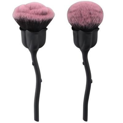 China Angular Blush Melason Synthetic Hair Flower Shape Makeup Vegan Powder Brush Face Brush Foundation Cosmetic Blending T Brush for sale