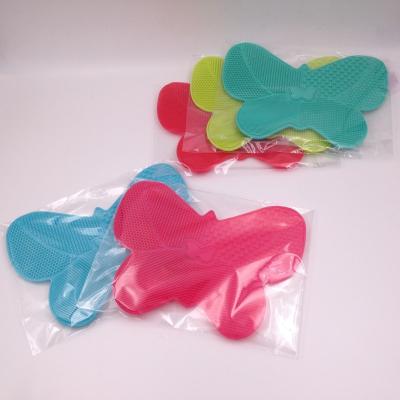 China Custom Silicone Melason Butterfly Shape Makeup Brush Silicone Remover Pad Private Label New Wash Tools With Suction Cup for sale