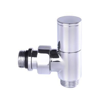 China General Angle CF7148 Radiator Valve 1/2*15mm Round Brass Towel Radiator Valve for sale