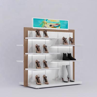 China Fashion Wholesale Customized Shoes Show Wall Shelf Commercial Shoe Display Rack Display Stand for sale