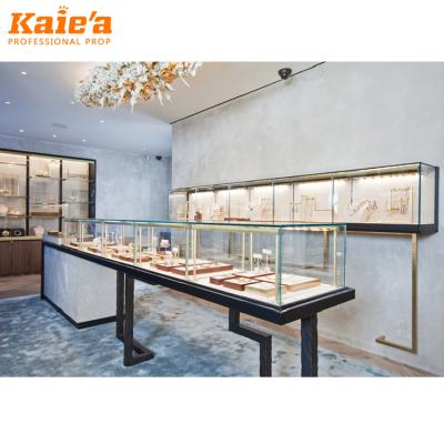 China Unique Modern Style Glass Jewelry Display Cabinet And Counter Design For Jewelry Store for sale