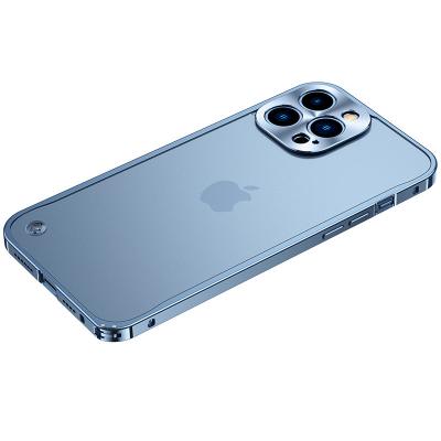 China Translucent Frosted Shockproof Anti-drop Case Metal Frame Lens Cap Phone Cases For Iphone 12 Series For Iphone 13 Series for sale