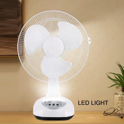 China 12 Inch Table Fan 6V 8W Solar Powered Led Emergency Charger Solar Lamp Rechargeable With 3 Rotating Vane for sale