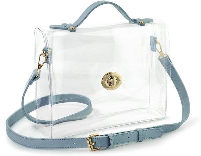 China Fashion Clear Bag With Turn Lock Closure Women's Body Handbags Cross Stage Approved for sale