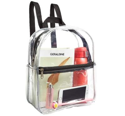 China Waterproof Stadium Approved Mini Backpack Heavy Duty Cold-Resistant PVC Clear Transparent Backpack With Work Safety Travel Stadium for sale