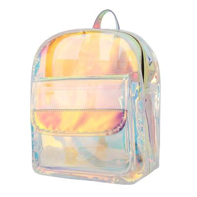 China Mini Backpack Waterproof Holographic Transparent Shoulder Bag for sale