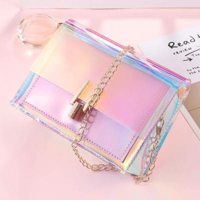 China Multifunctional Cross - Holographic Chain Purse Mini Messenger Bag Clutch Body Bag For Women Ladies Girls for sale