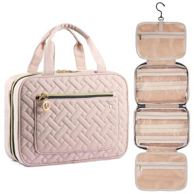 China Sustainable Toiletry Bag for Travel Makeup Travel Organizer with Hook Women's Portable Cosmetic Holder Makeup Bag for Full Size for sale