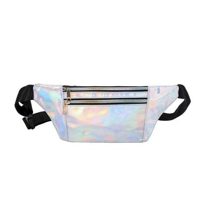 China Water Proof Wholesale Designers Women Holographic Pink Silver Women Fanny Pack For Women Waist Pouch Belt Lady Bags for sale