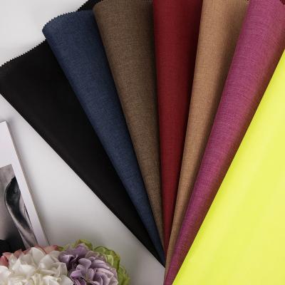 China Lightweight Tough Classic Design PU Coating Hemp Polyester Fine Imitation Linen Blended Fabric for sale