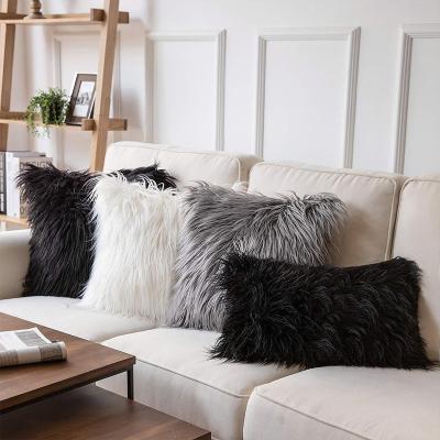 China Soft Well Designed Luxury Faux Fur Cushion Covers Decorative For Home Handmade Pillow Cover for sale