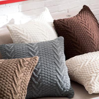 China Soft Low Price Northern Europe Thick V-shaped Wool Knitting Elegant Cushion Covers Decorative for sale