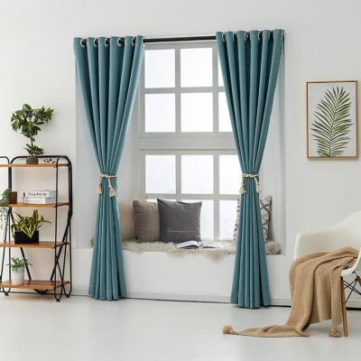 China Blackout Top Selling Classic And Blackout Textured Linen Fabric Curtains For Living Room for sale