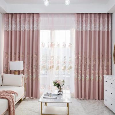 China Blackout Custom Design Luxury European Style Flower Rose Window Curtain Blackout Curtains For Living Room for sale