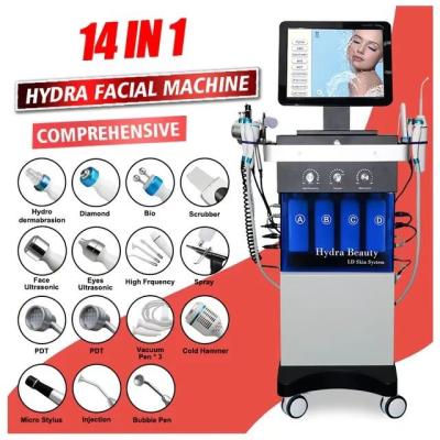 China 14 en 1 Hydra máquina facial 250W Hydra máquina de dermoabrasión 90Kpa en venta