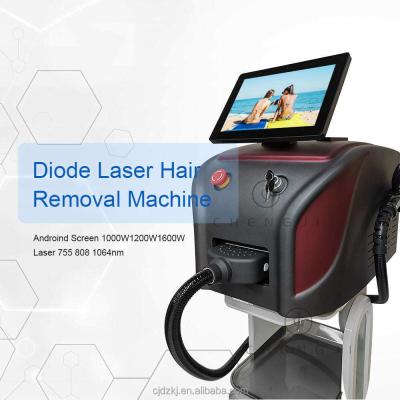 China Máquina de laser de diodo portátil de 755nm de decoloração de cabelo Sistema de laser de diodo à venda