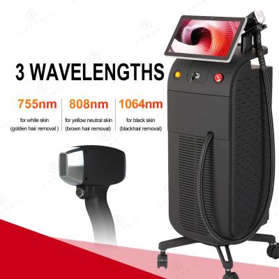 China Electric Diode Laser Hair Removal Machine , Commercial Laser Hair Removal Equipment 3 Waves for sale