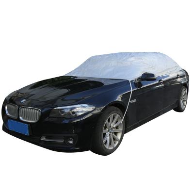 China Water Resistant Car Cover Half Car Windshield Snow Ice Outdoor Magnetic Windproof Cover With Back Mirror Covers for sale