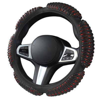 China Comfortable Driving Experience Durable Car Accessories Leather Needle Car Steering Wheel Cover for sale