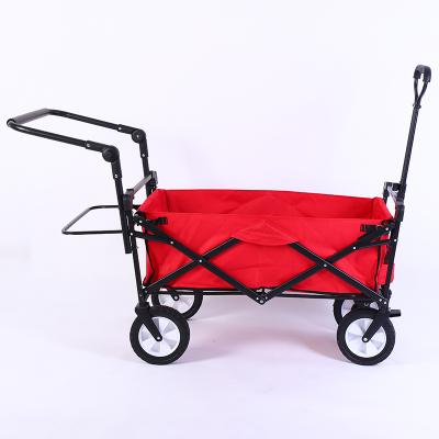 China High quality red camping mobile camper travel cart garden food truck cart outdoor portable foldable foldable with wide wheel for sale