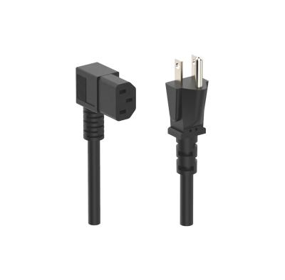 China Hot selling home appliance use power cord 16 right angle wiggle IEC c13 c14 us plug ac power cord for sale