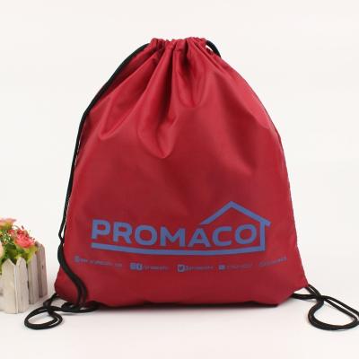 China Folding String Handbag Gym Bag Customized High Quality Waterproof Printed Promotional Gift Polyester Double Drawstring Polyester Suction String Sports for sale