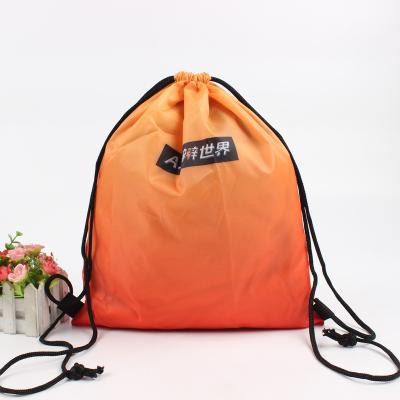 China Wholesale Polyester Folding Waterproof Double Shoe Dust Drawstring Backpack String Handbag Gym Bag Customized Promotional Printed Gift for sale